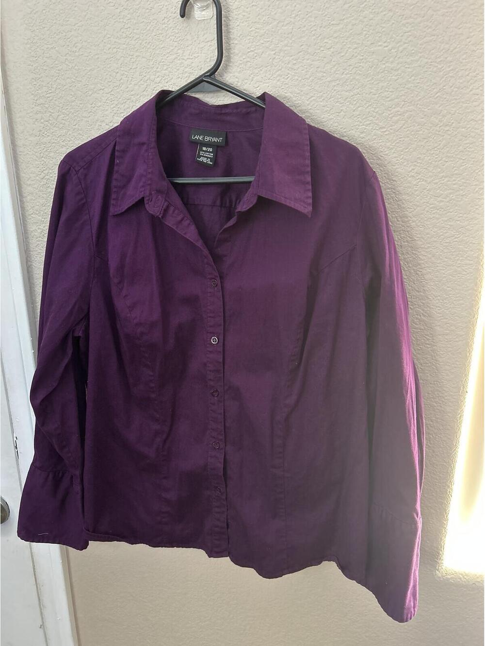 Lane Bryant Purple Button-Up Shirt Size 18/20